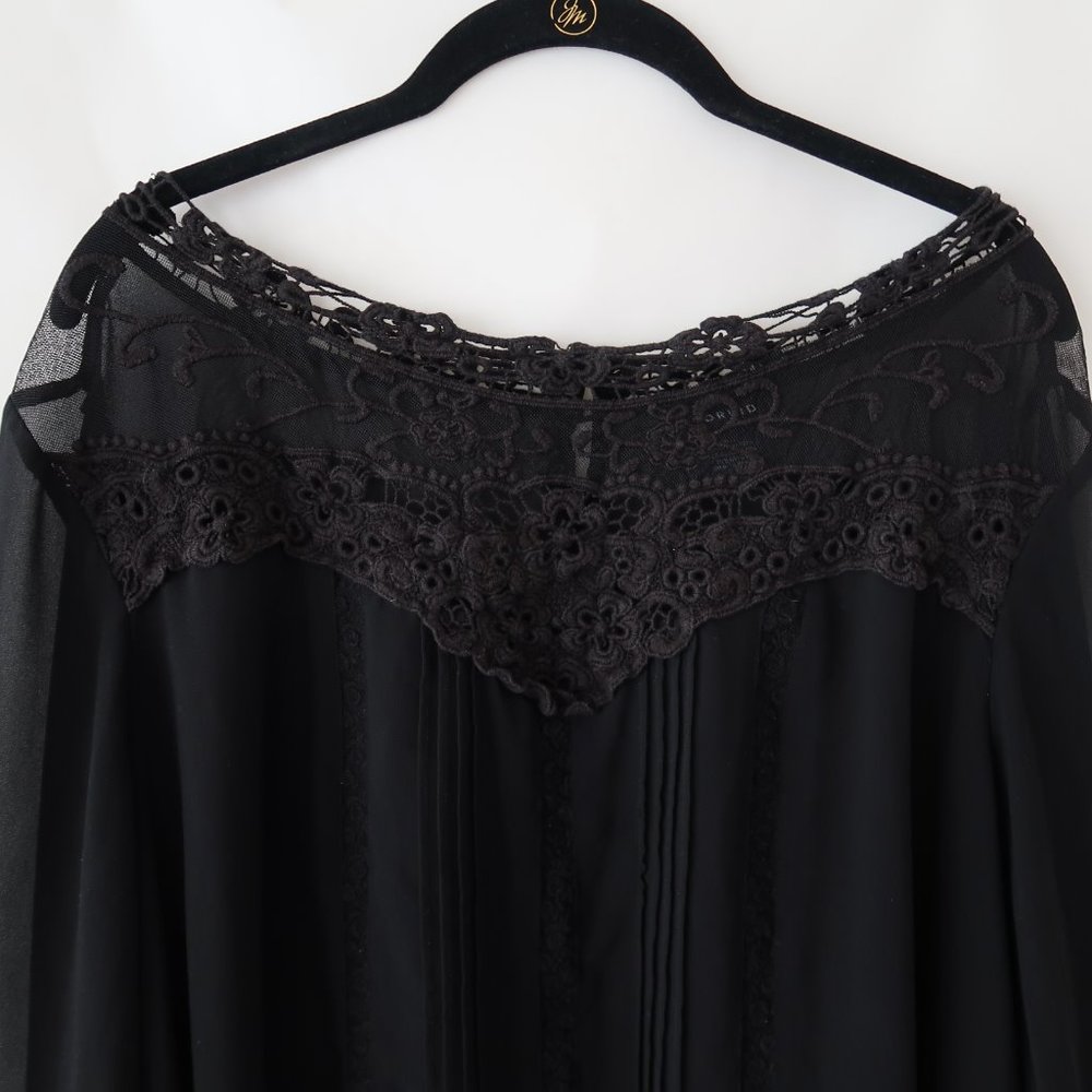 SOLD | Torrid | Pintuck Lace Trim Blouse - Picture 4 of 8